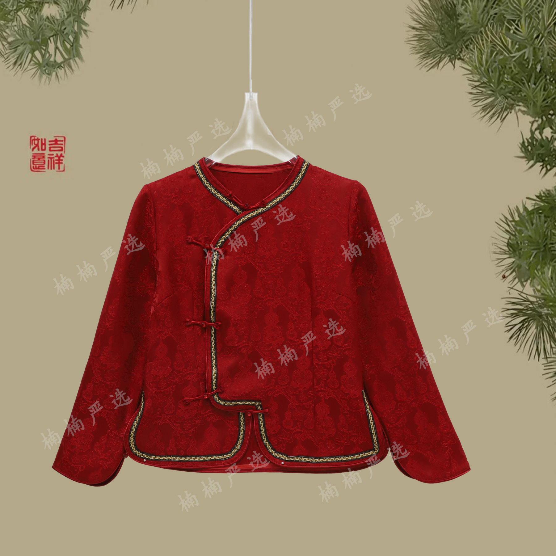 新中式上衣常规款ins秋冬女装斜襟外套----51058