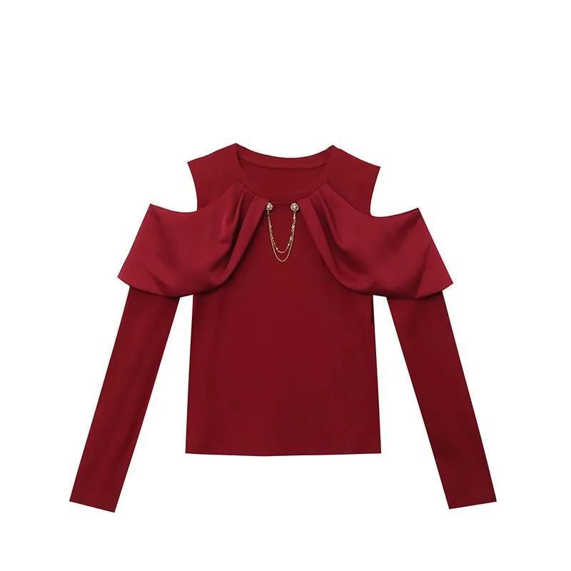 拼接荷叶边德绒显瘦打底衫