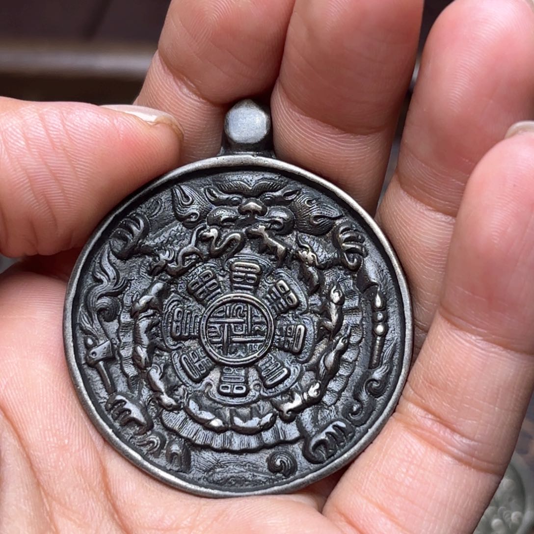 藕*铜星月菩提吊坠项链