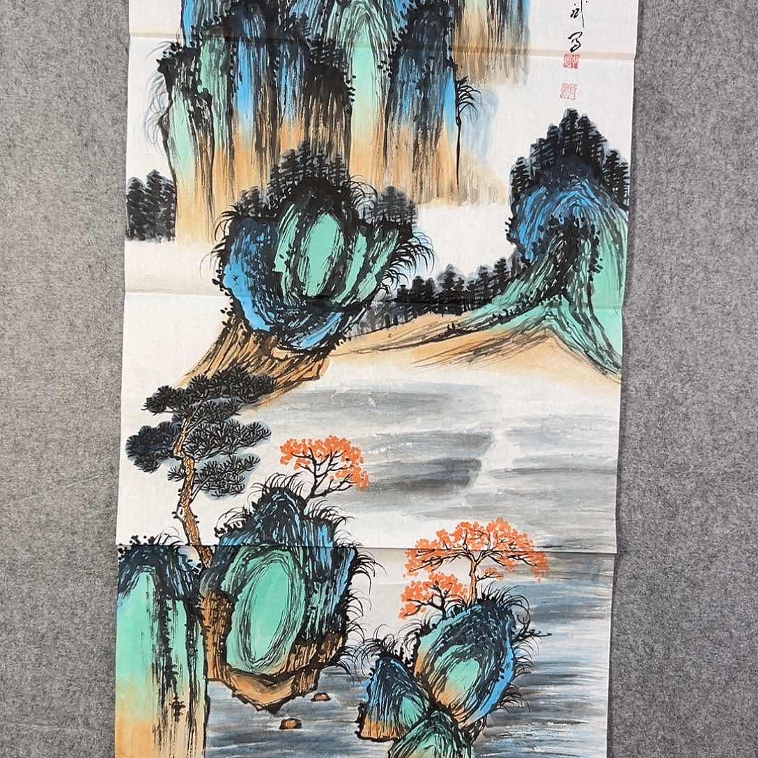国画517 花鸟在树丛的顶端鸣叫叫声响