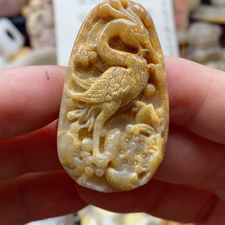 硅化珊瑚（珊瑚玉）颈饰未镶嵌