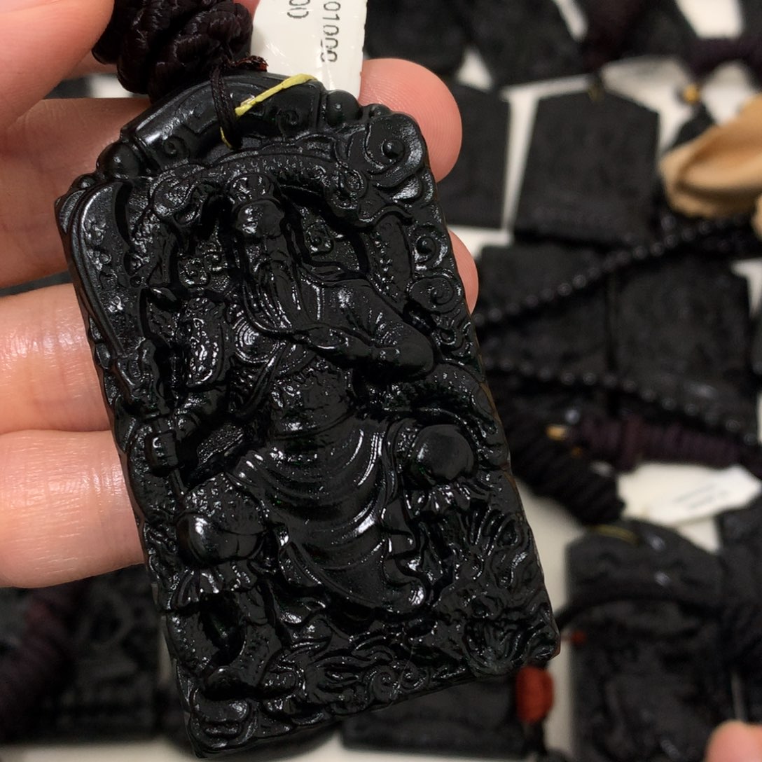 天然缅甸a货钢琴黑挂件