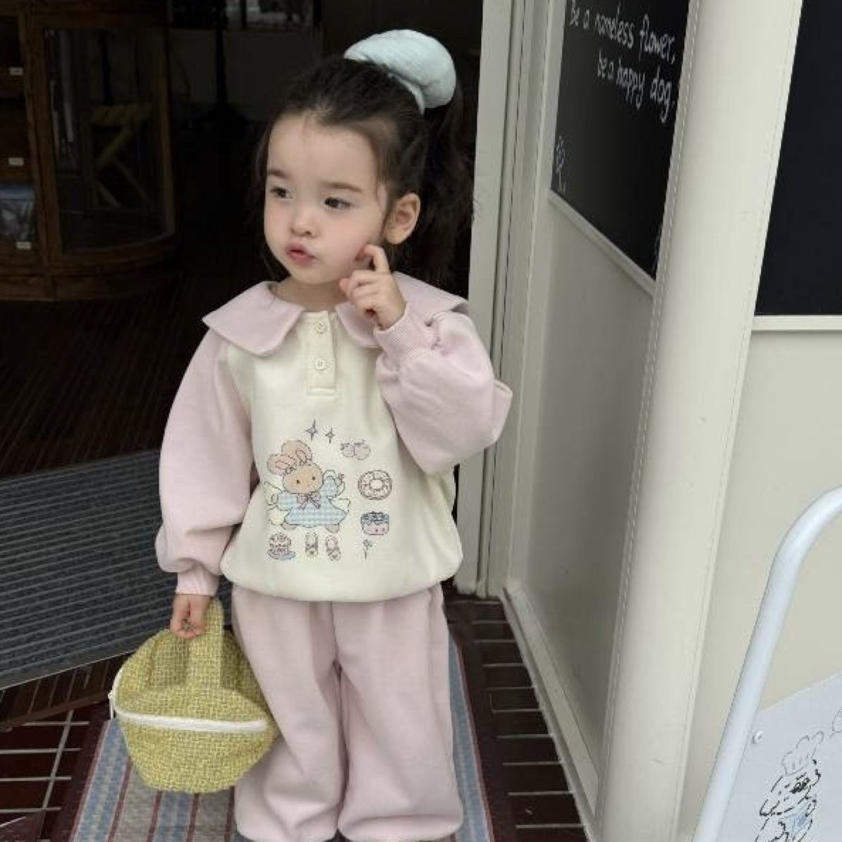 olaola小兔娃娃领套装37002