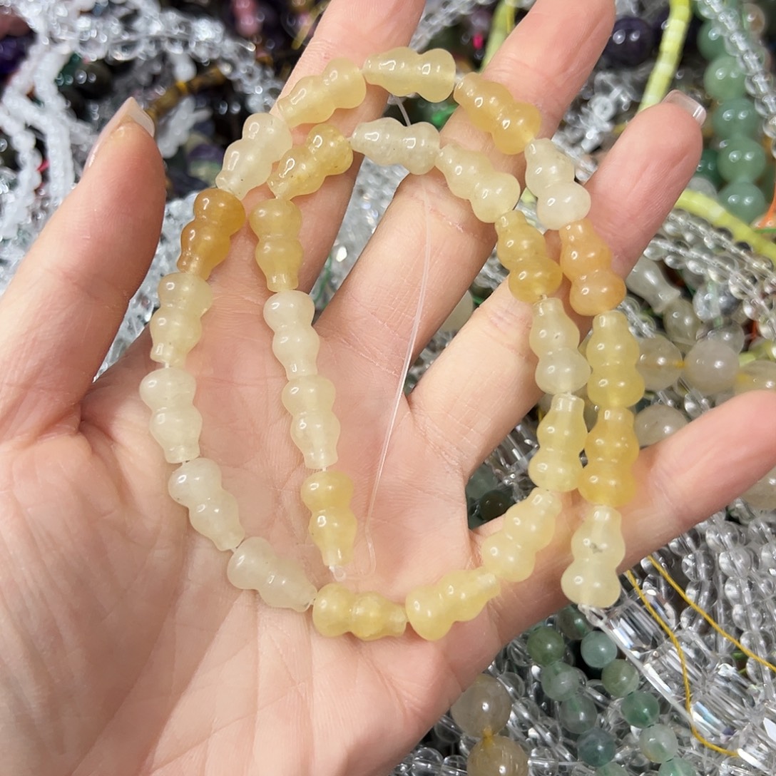 玛瑙/玉髓未镶嵌珠宝半成品，金丝玉葫芦26颗