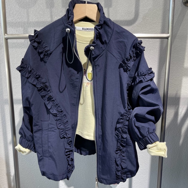 6039儿童花边拉链外套