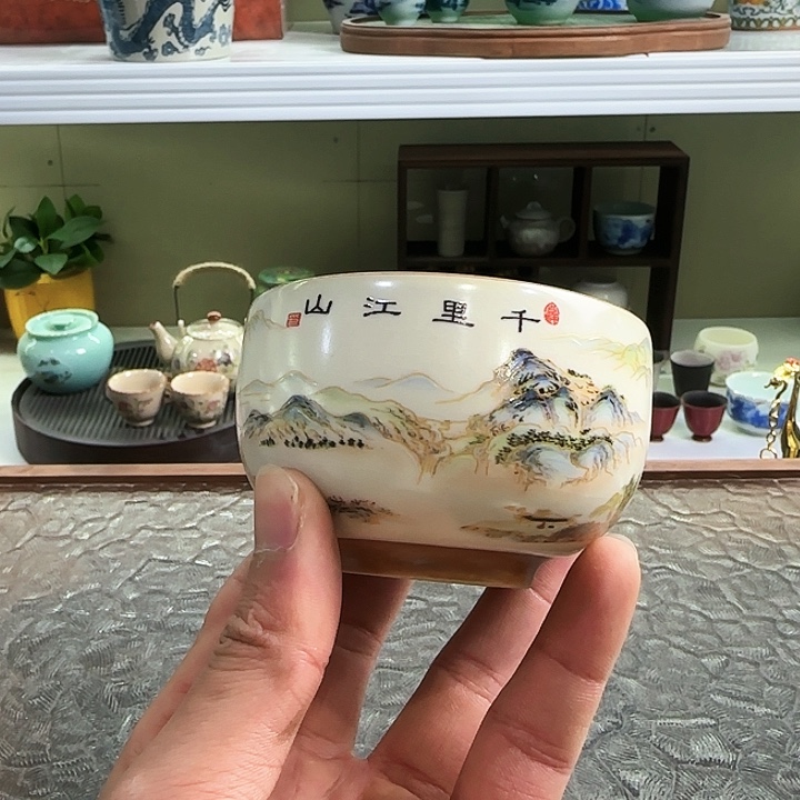 青花瓷器茶具茶叶罐玻璃杯个人杯