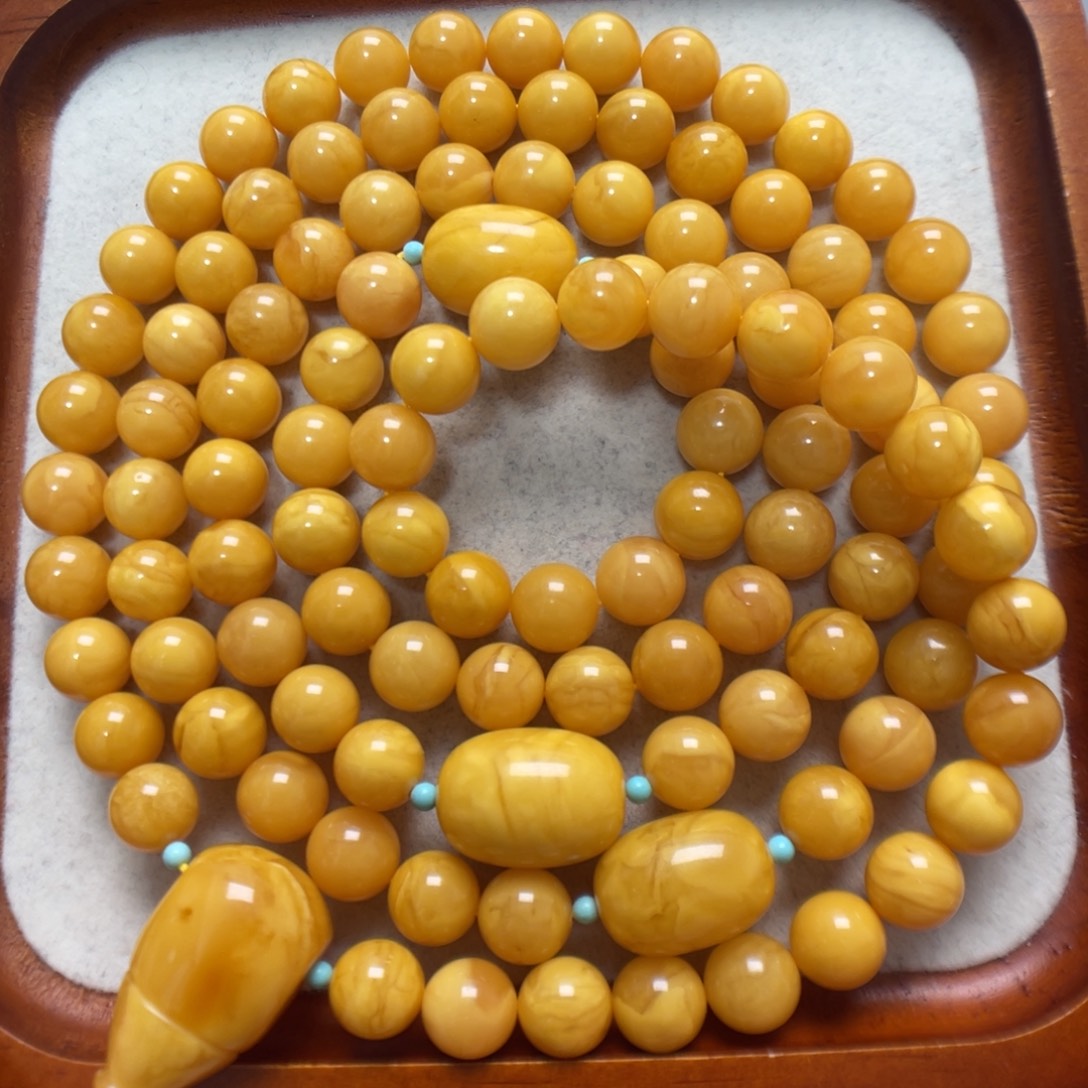 蜜蜡未镶嵌项链108