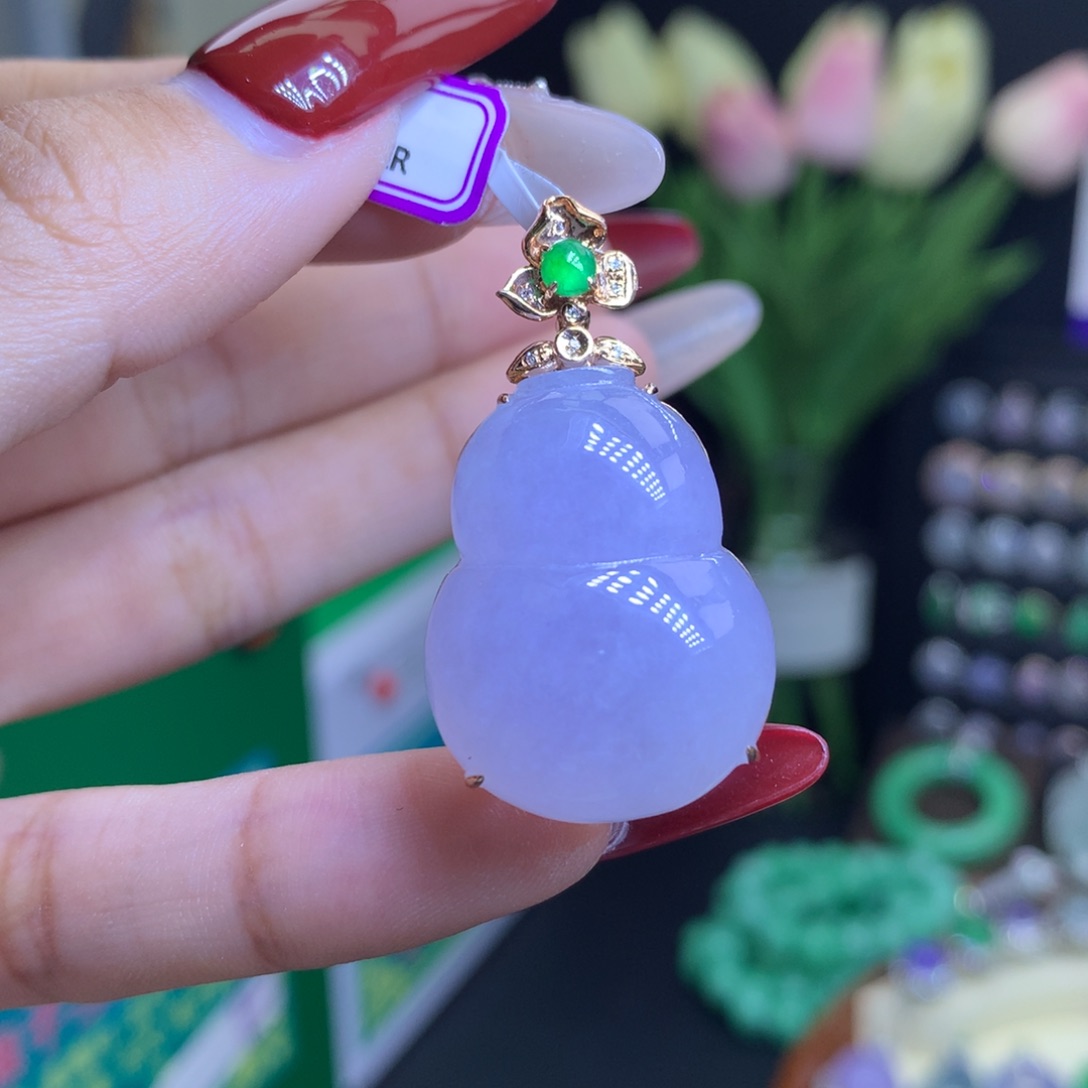 翡翠颈饰18K金镶嵌天然