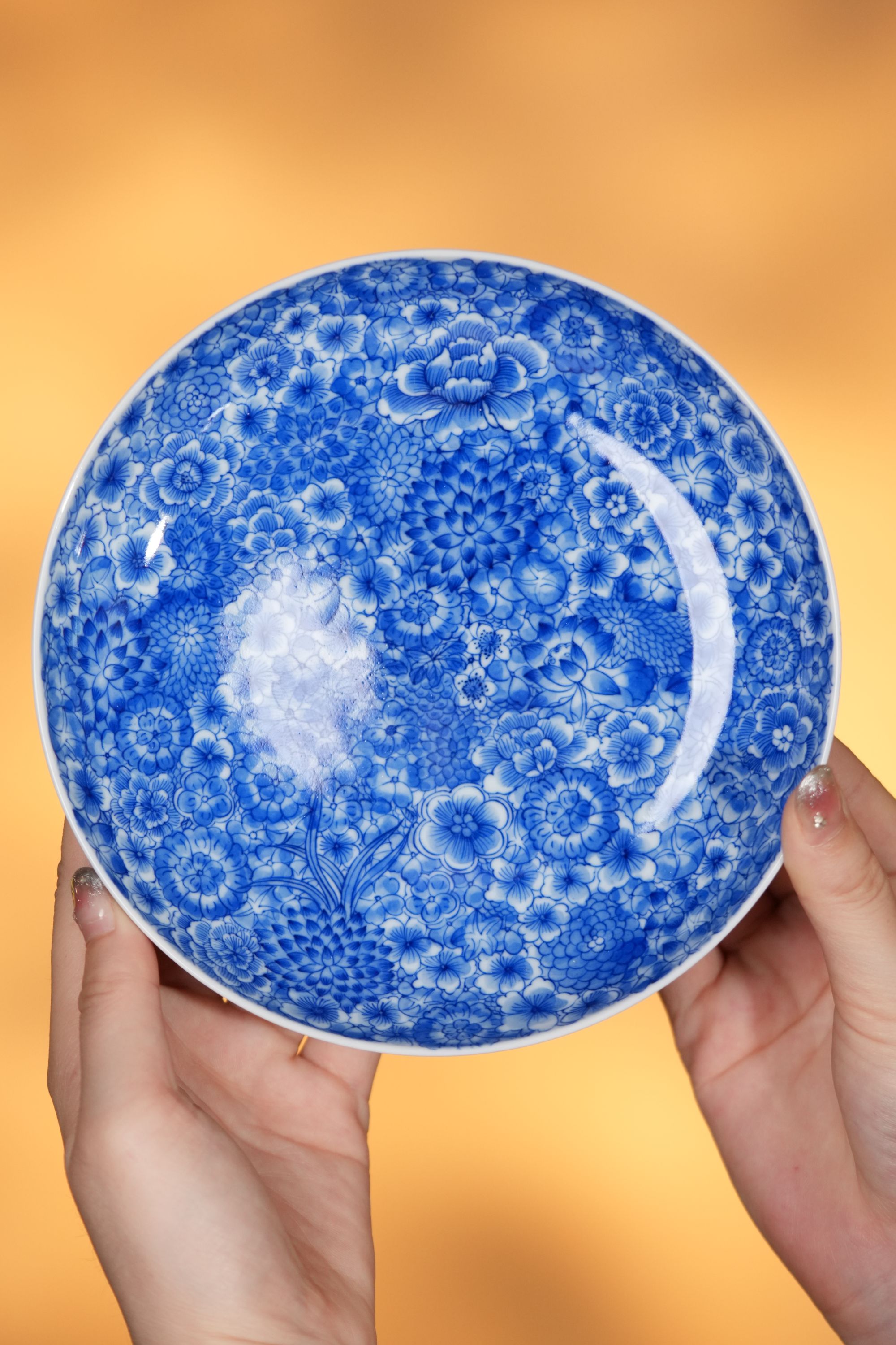 瓷语柴窑青花万花壶承