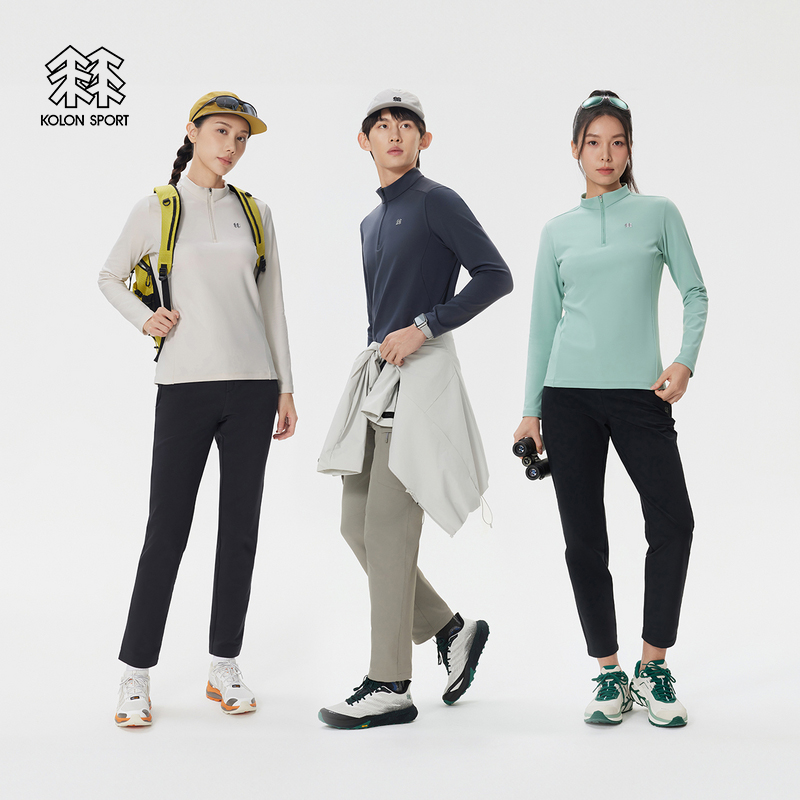 KOLON SPORT可隆户外休闲衣防晒UPF50+接触凉感男女秋冬长袖T恤