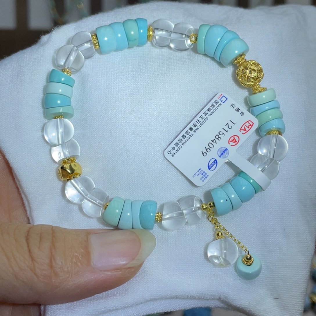 银S925镶嵌绿松石手链