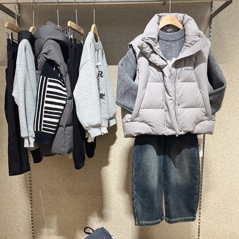 Q115#XT-718131棉衣（绿色+紫色）品牌童装