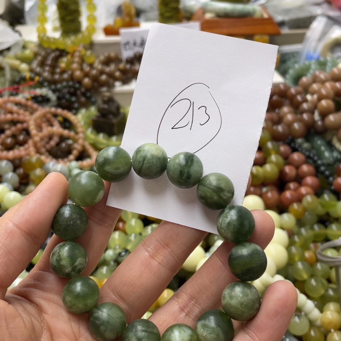 蛇纹石玉手链合金