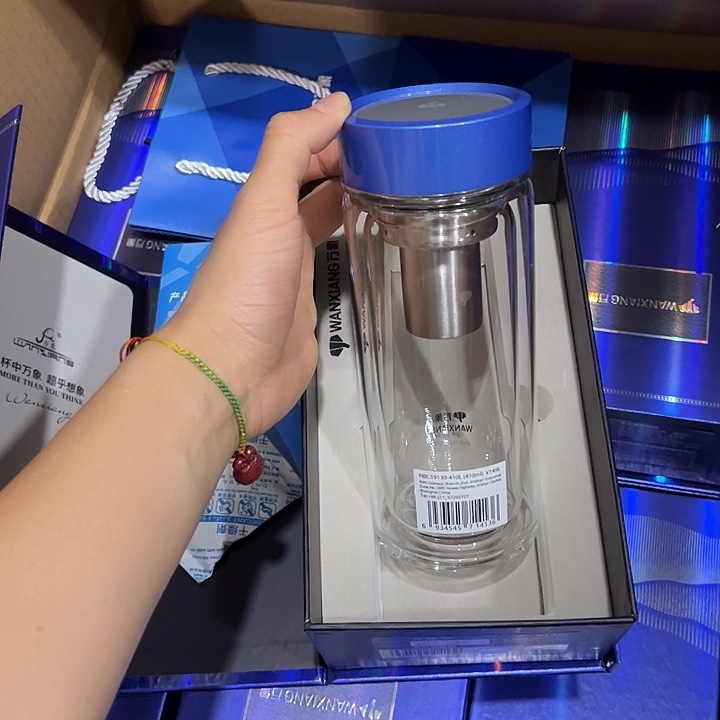 万象V149L双层玻璃呗410410蓝色玻璃呗➕被套