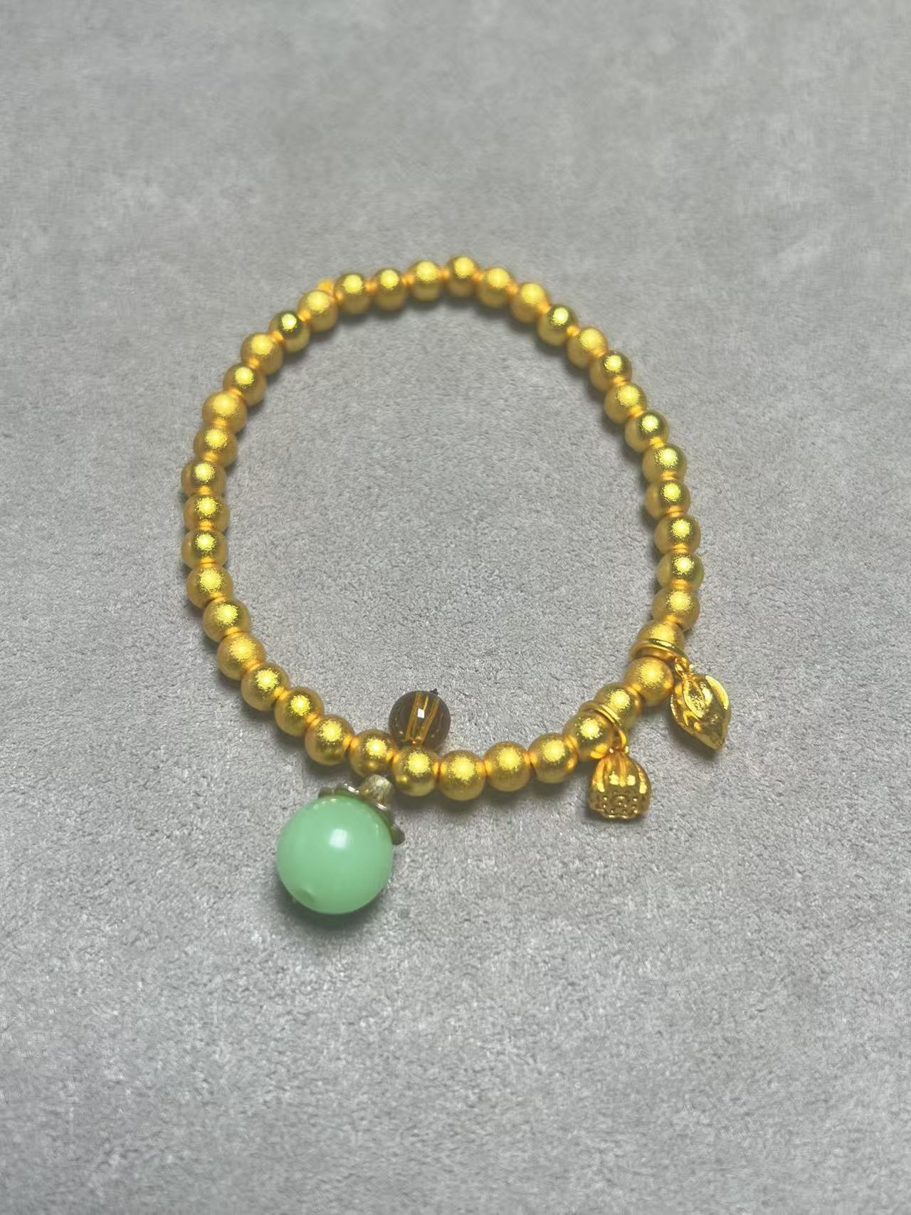 足金999镶嵌玛瑙DIY新品两世欢手链