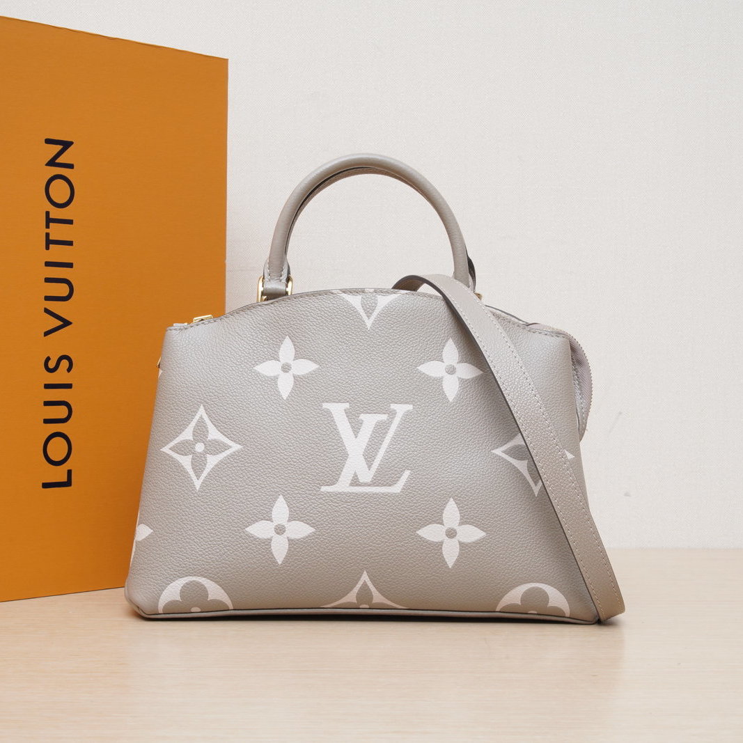 95新 LouisVuitton/路易威登 【黑黑】Petit Palais 托特 29 灰色