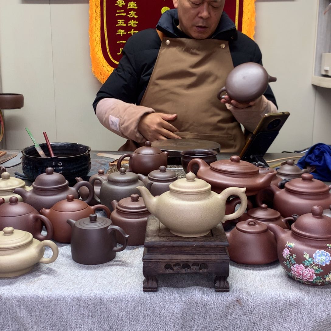 段泥茶壶笑樱230c半手工制作