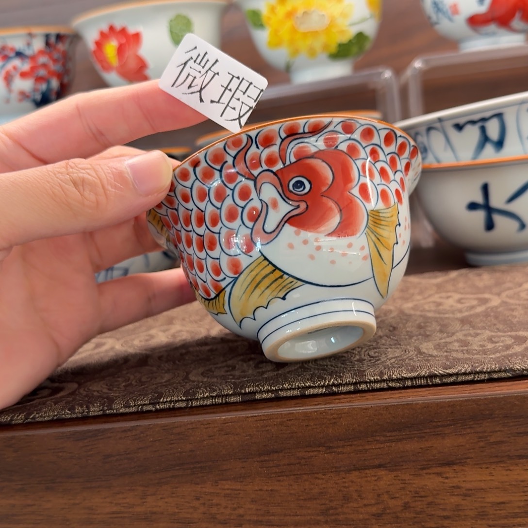 釉下手绘茶具微瑕