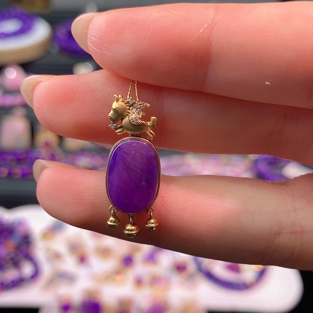 苏纪石（舒俱来）18K金镶嵌吊坠(不含链)