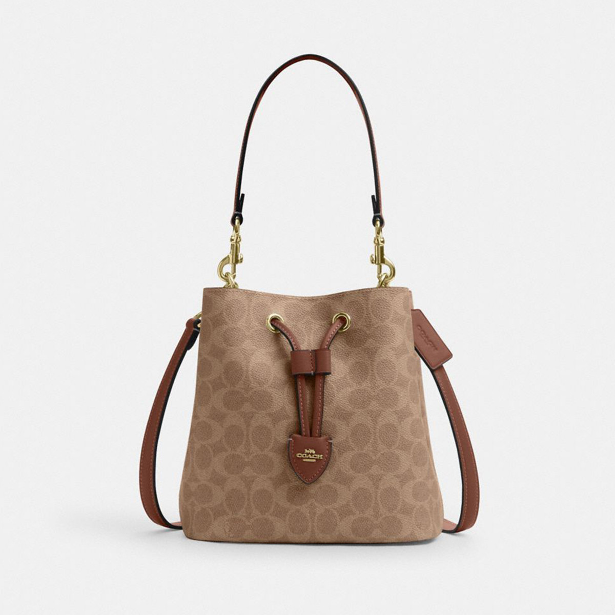 COACH｜【七夕节礼物】蔻驰ROWAN 21老花斜挎子母水桶包CBH07