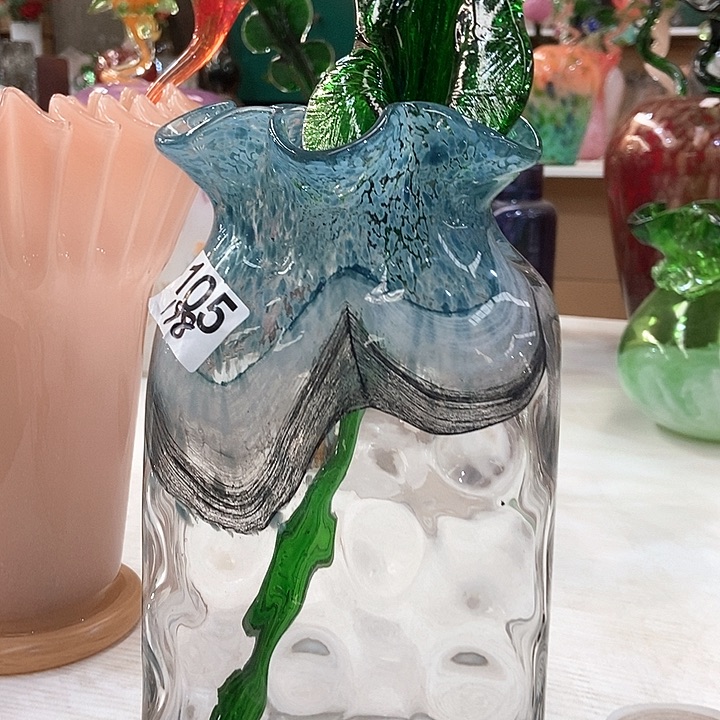 琉璃琉璃花瓶高28口9