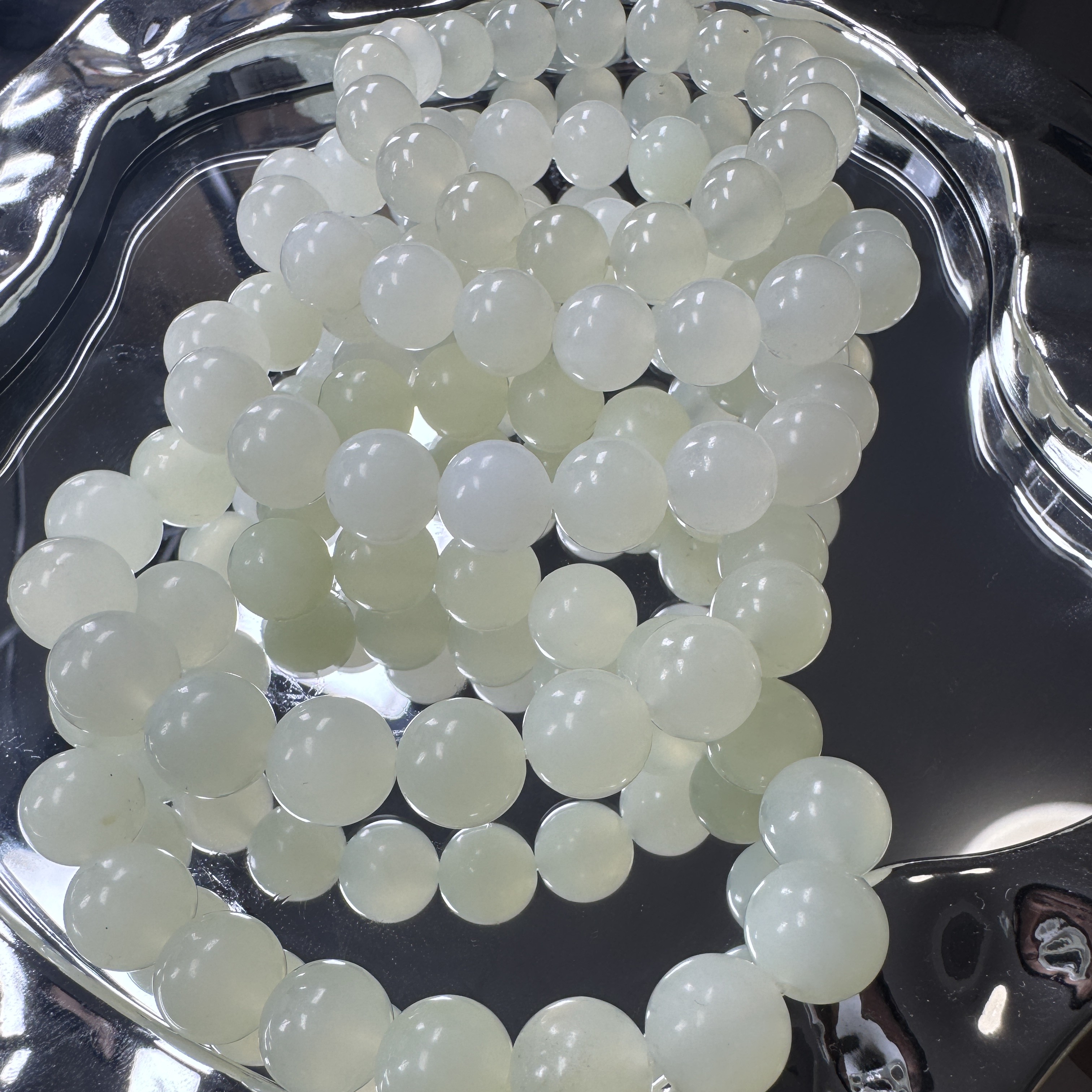 天然岫玉手链手串卡12左右珠可自行拍品随机发
