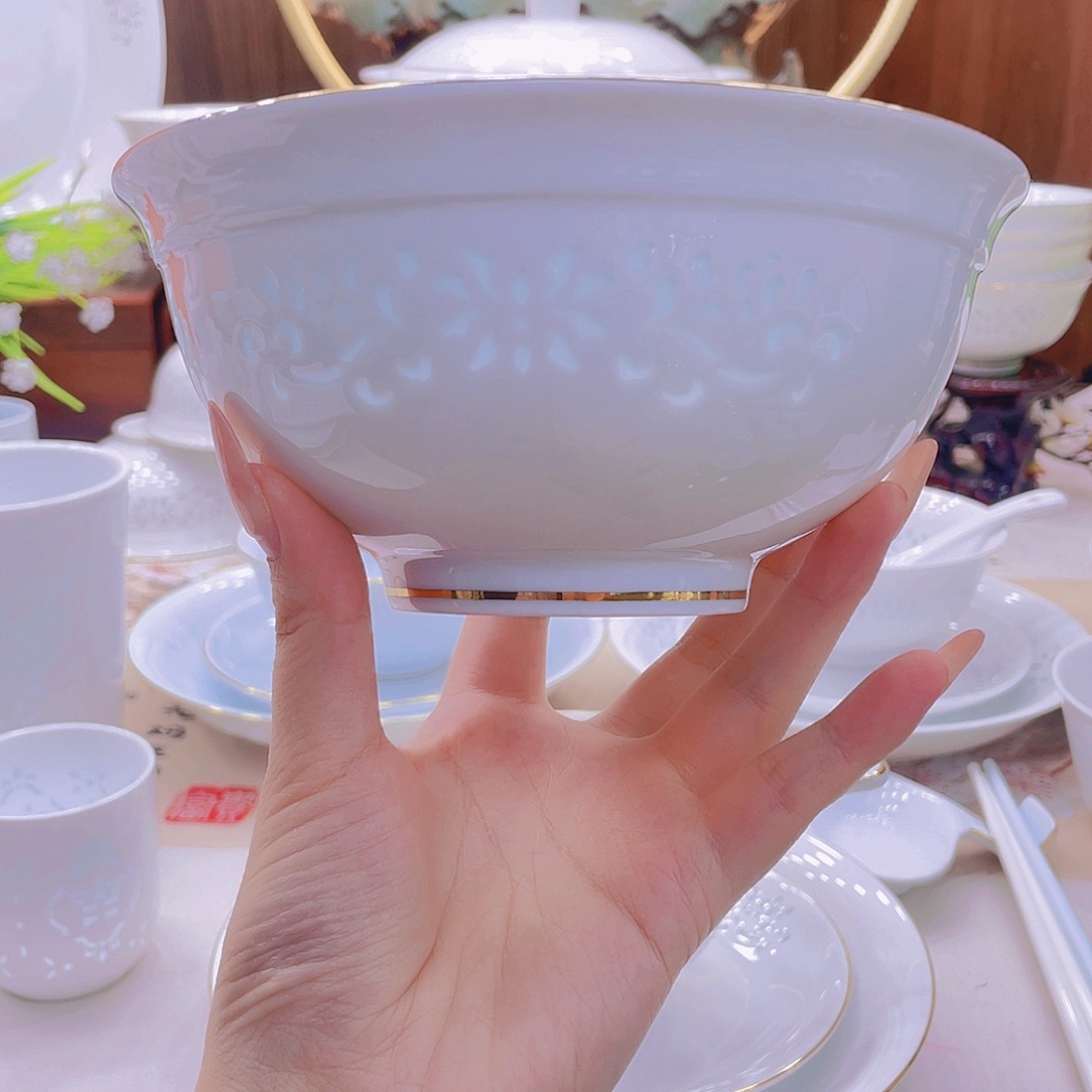 瓷景德镇玲珑面碗差价