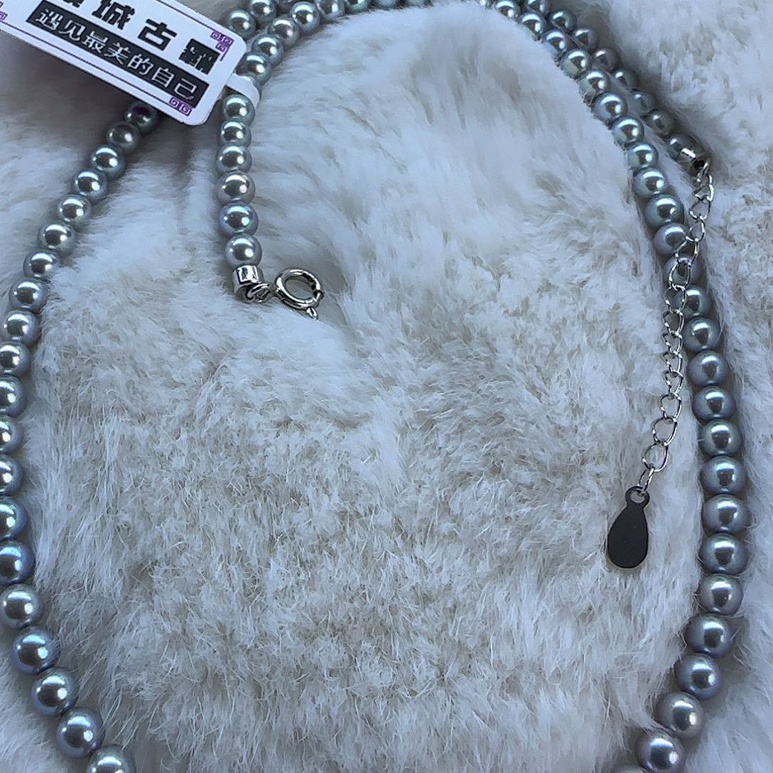 银S925镶嵌项链定制709淡水珍珠