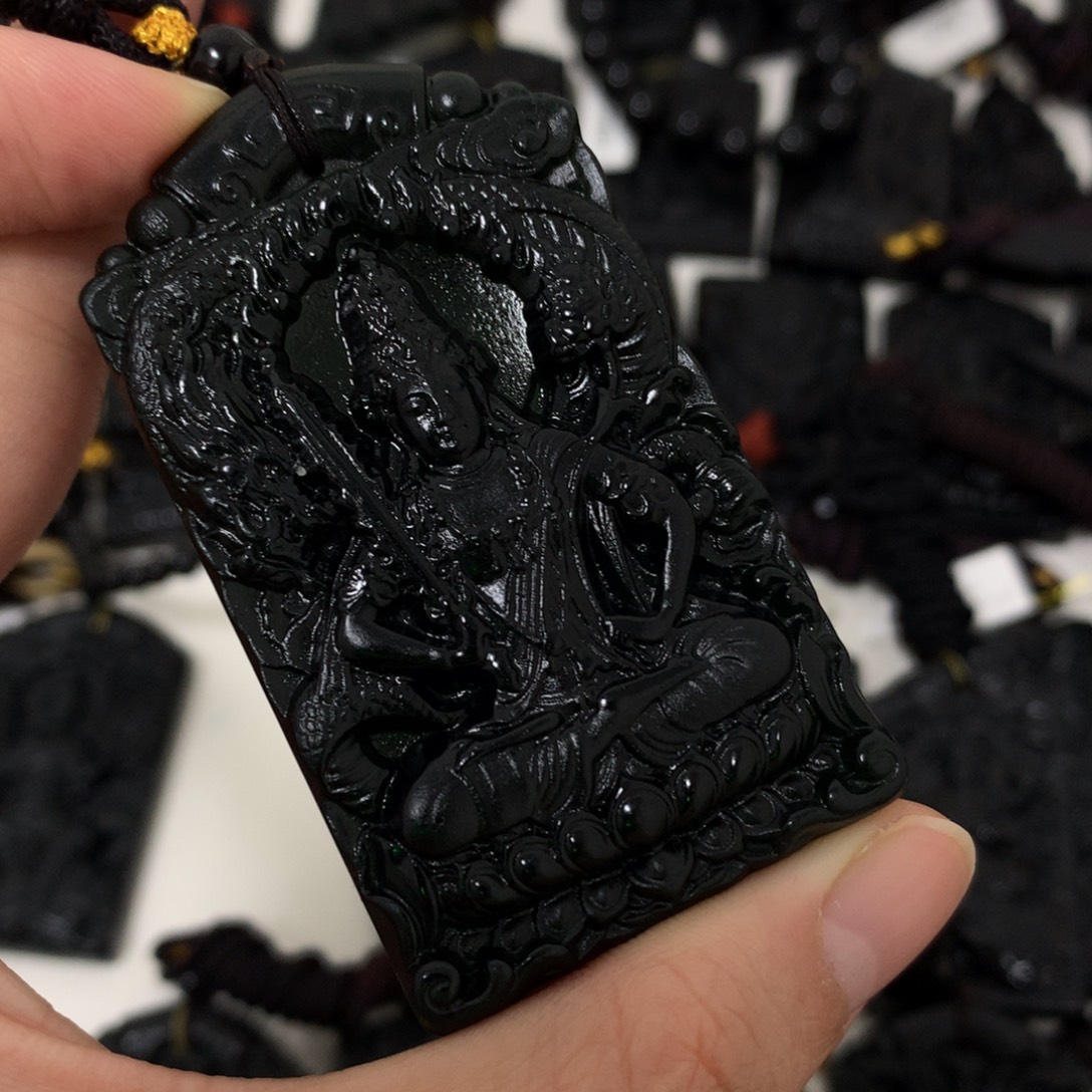 翡翠未镶嵌颈饰天然缅甸a货钢琴黑挂件