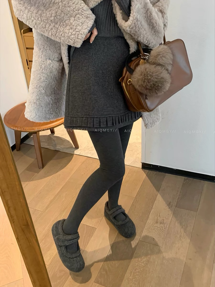 简衣 冬季灰色高级显瘦百搭短裙