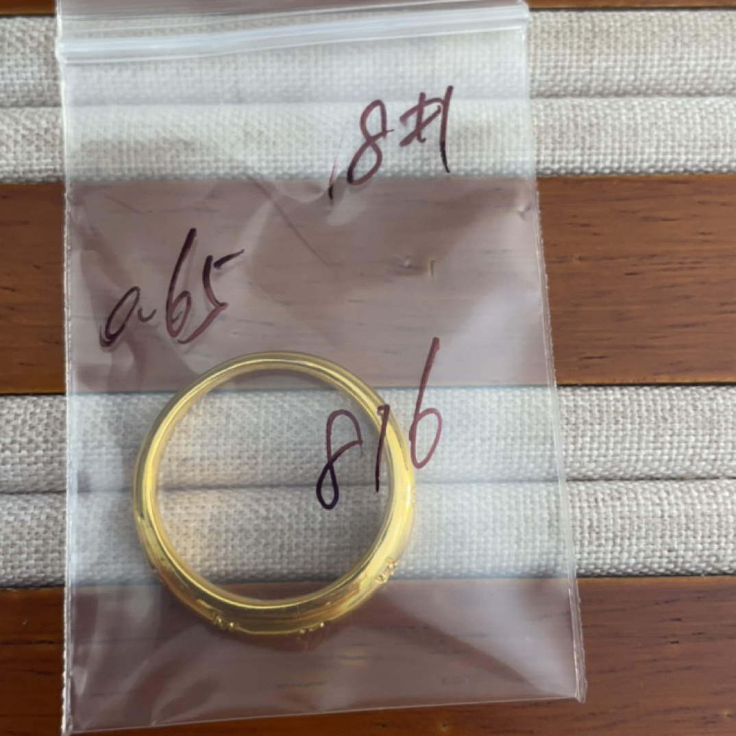 克重0.65 18号 星芒泥鳅背6D戒指 足金999