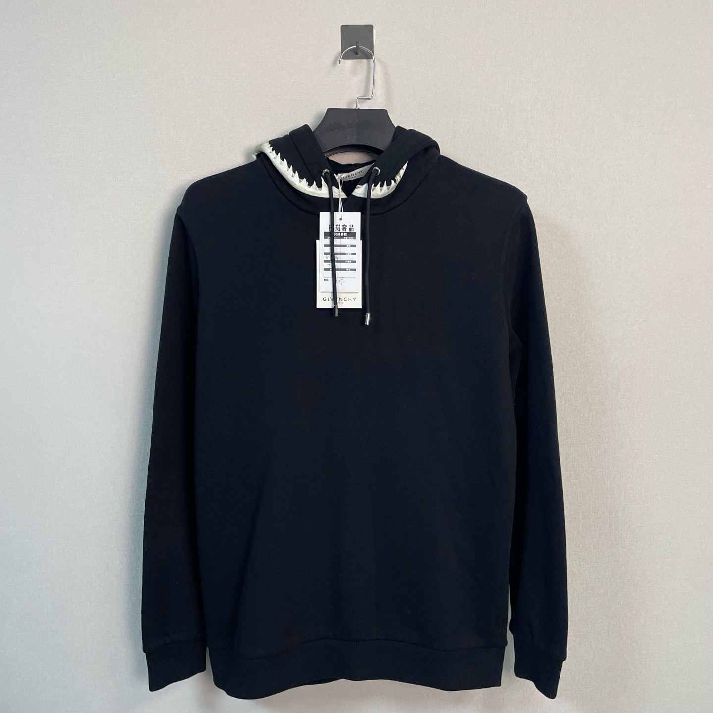 未使用 Givenchy/纪梵希 黑色鲨鱼牙齿帽衫/S码/原吊牌/价8990