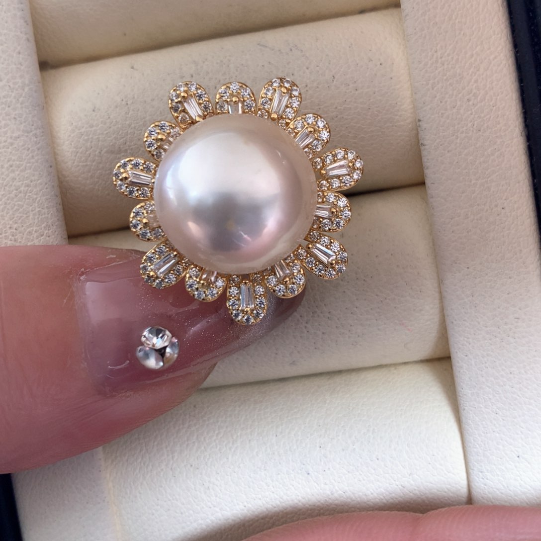 拼合珍珠（马贝珠）戒指银S925镶嵌