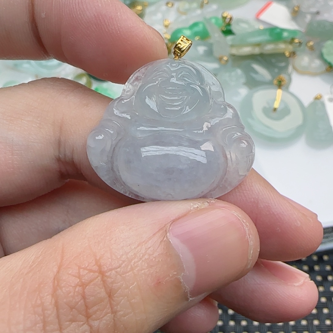 【闪购商品】翡翠颈饰18K金镶嵌佛公