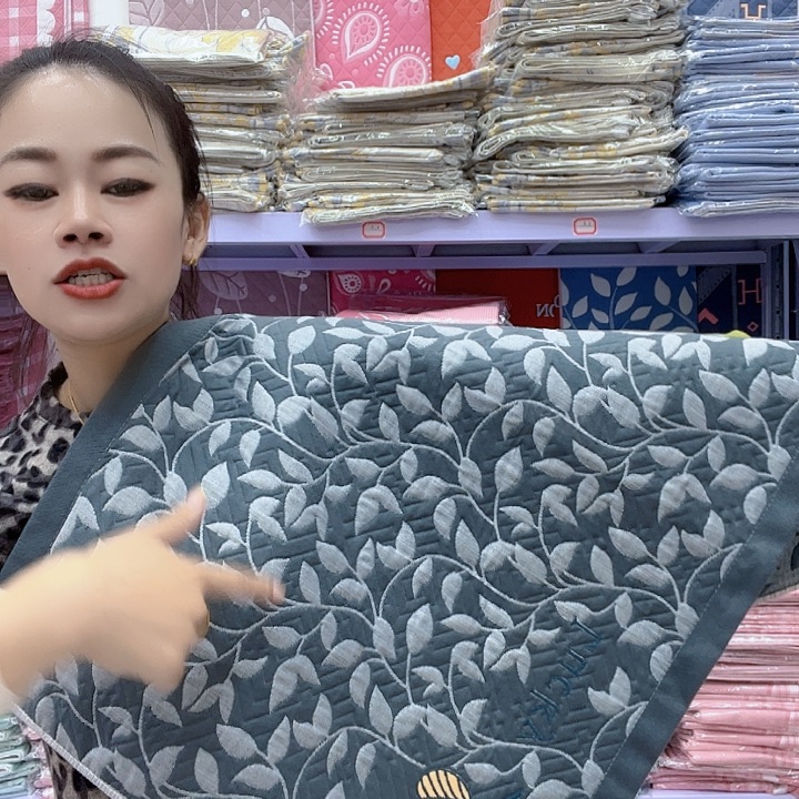 棉灰色小树叶纯棉