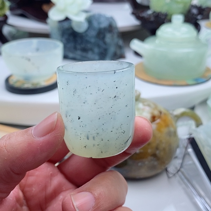 岫玉四大名玉杯20cc未镶嵌