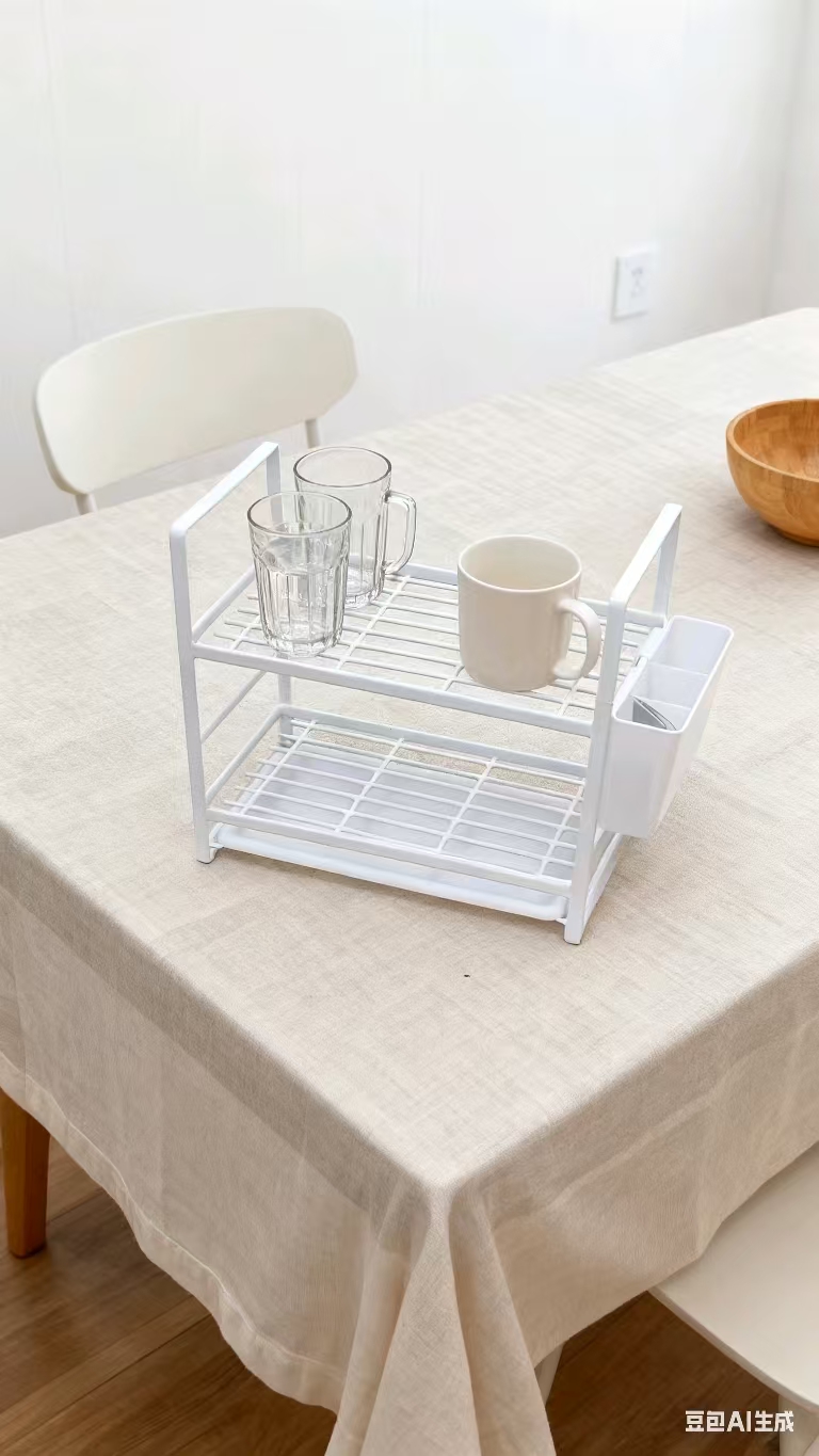 白色沥水架节约空间易清洗小置物架