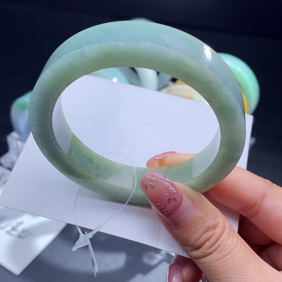 定制翡翠未镶嵌翡翠手镯强推57-59