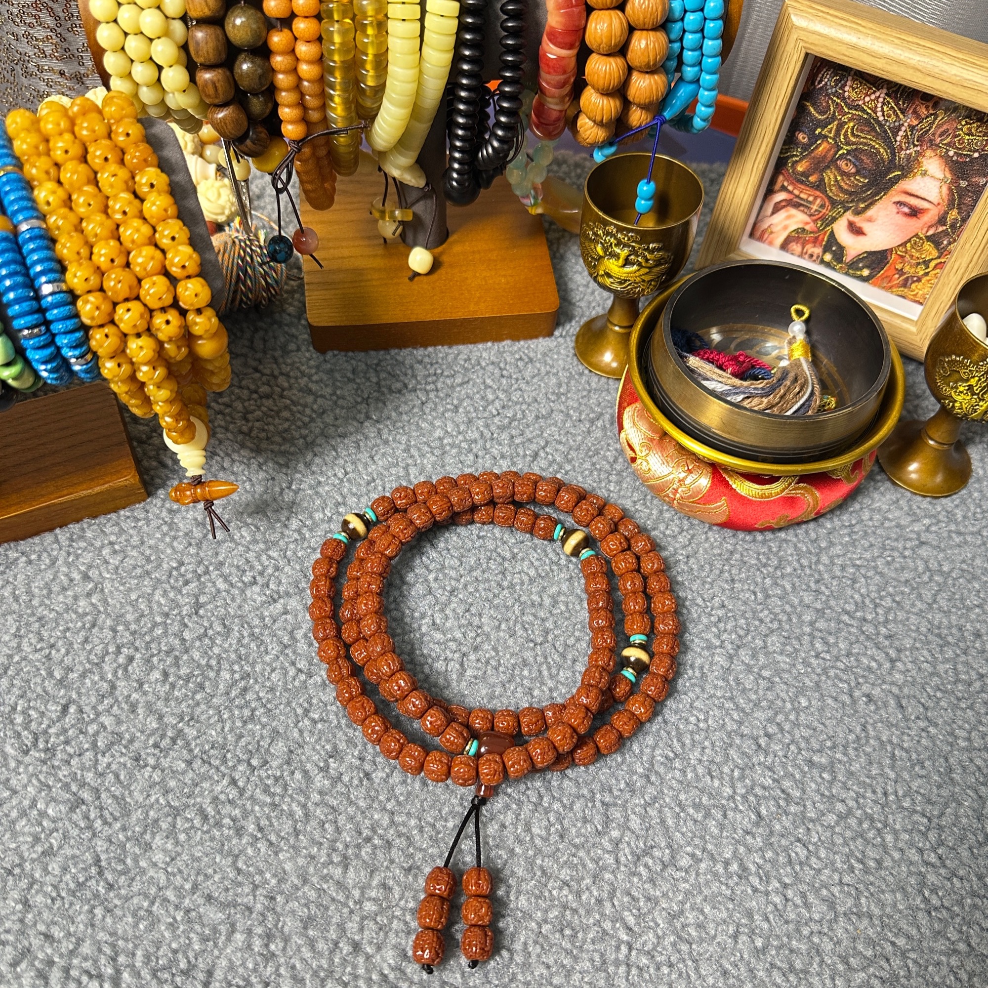 非金属亚克力手链 小金刚成品手串男女盘玩108