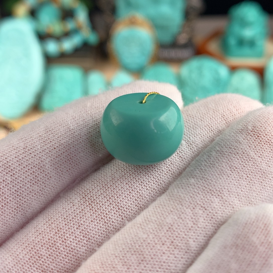 未镶嵌绿松石鼓珠卡16.5