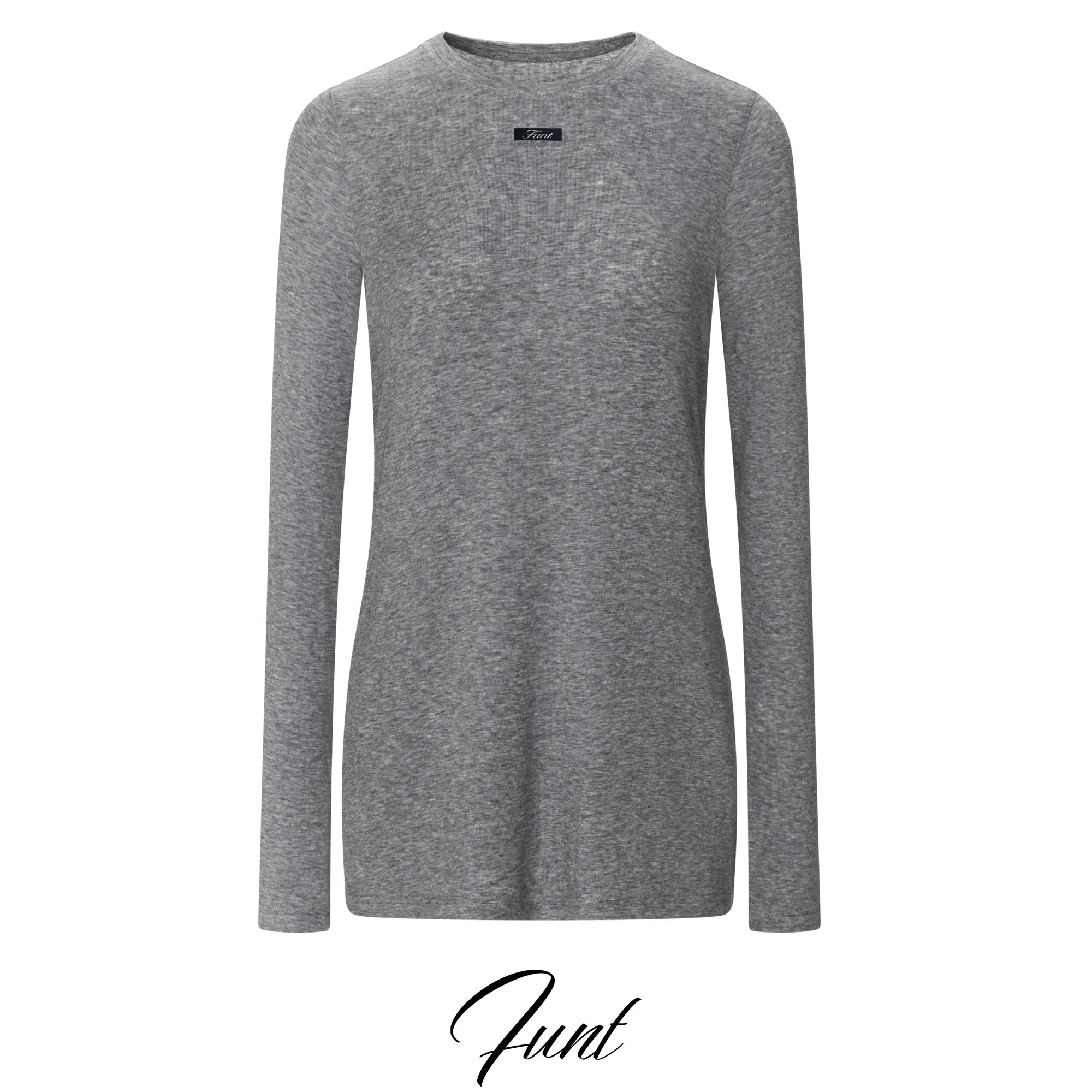 FUNT新品进口天丝羊毛轻氧长袖T恤miu风叠穿时髦高级001