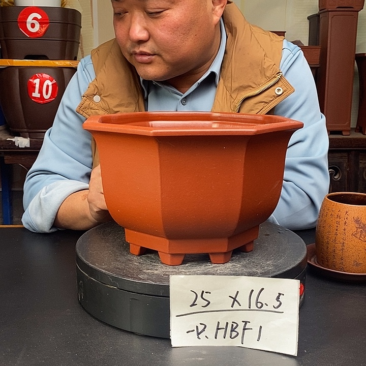 紫砂花盆货号一只HBF1