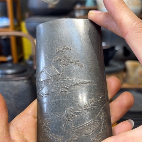 蜜安罐瓷香炉锡茶则