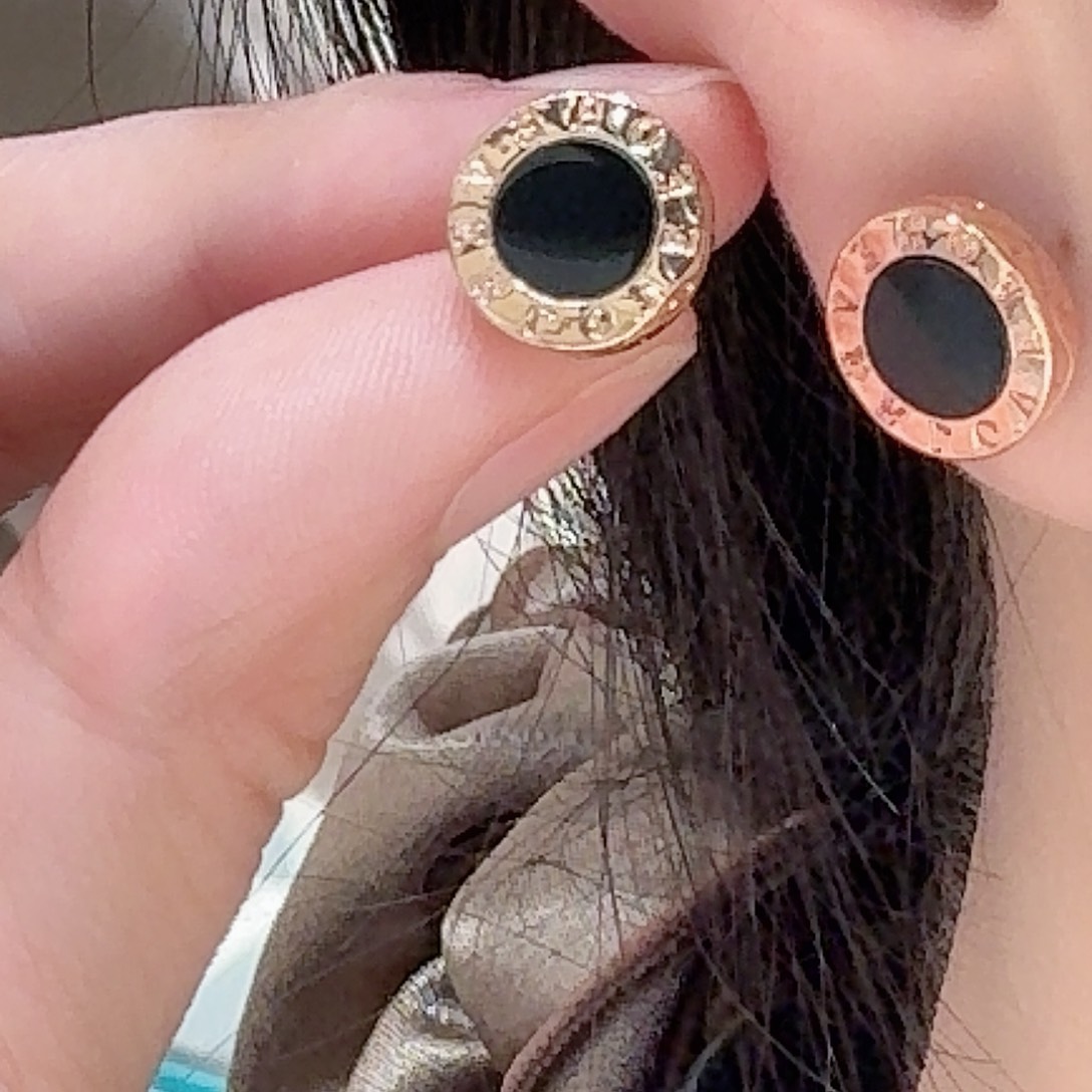 18K金镶嵌耳环玛瑙/玉髓耳环