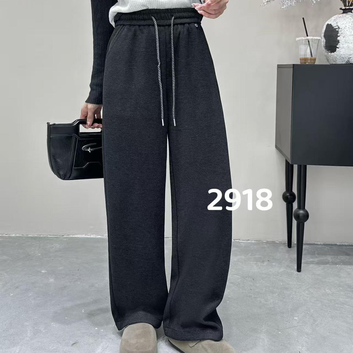 2918#欧货羊绒加绒暖糯显瘦直筒裤