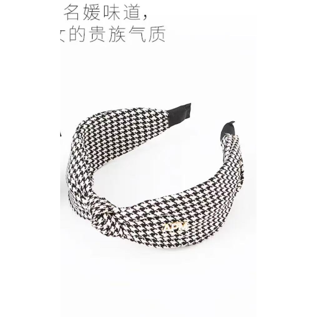 千鸟格蝴蝶发箍气质【002】