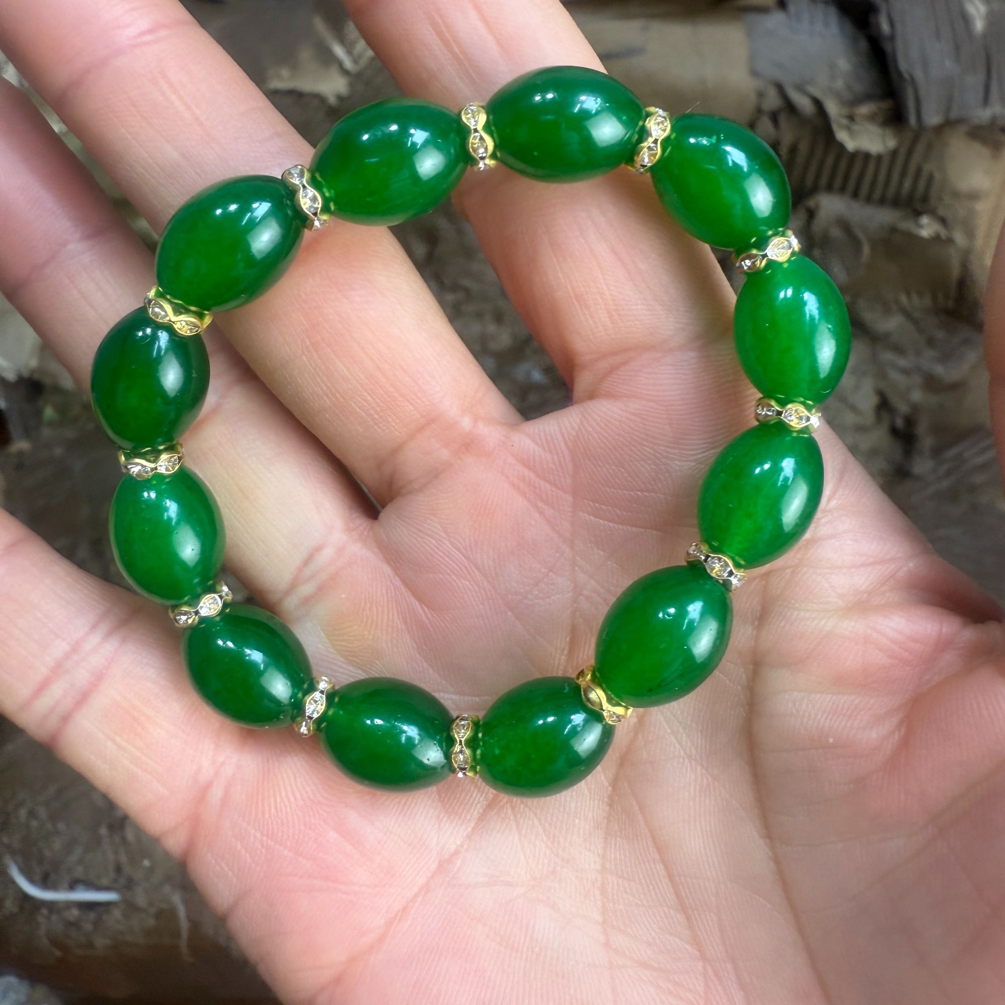 m-af048精选绿水晶单圈手串