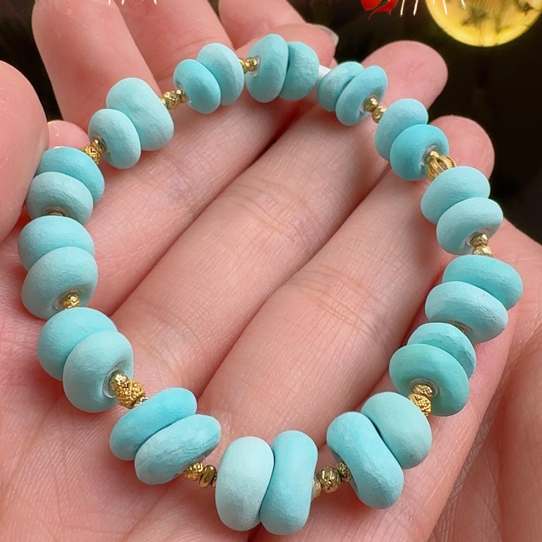 绿松石珠宝奇石18K金镶嵌