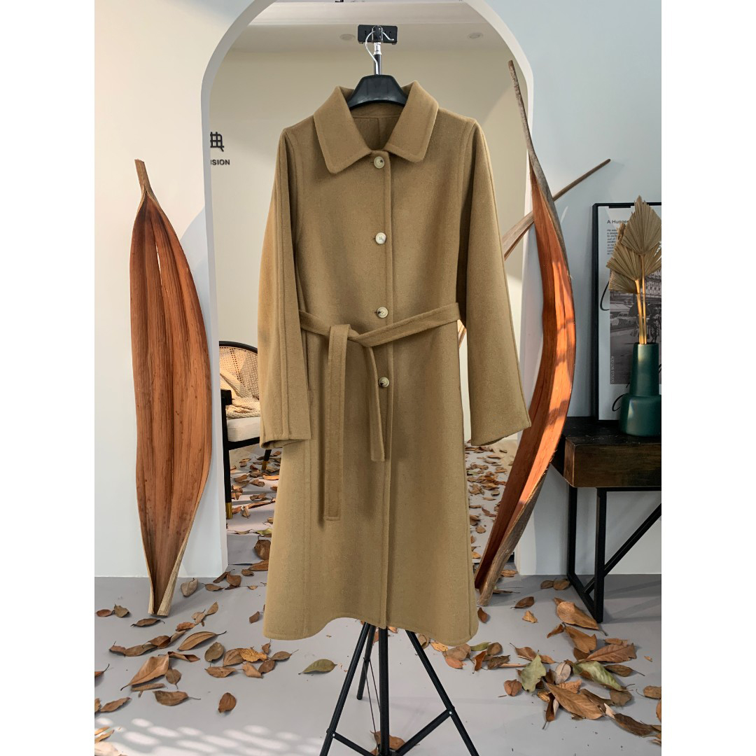 清仓【135】羊毛双面呢大衣女冬季新款气质中长款纯色