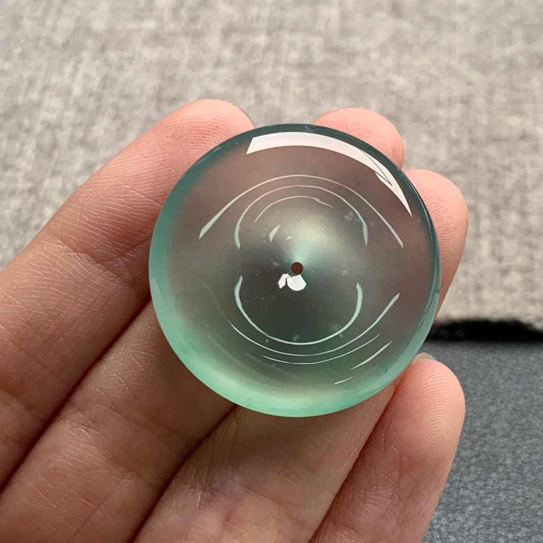 天然A货缅甸翡翠 平安扣 尺寸 : 29.8-5.8